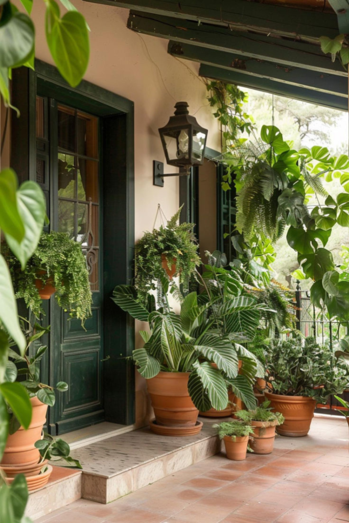 Enhance entrance with terracotta pot display