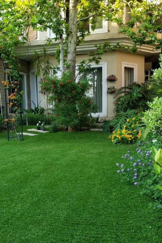 Lush green grass for fresh feel