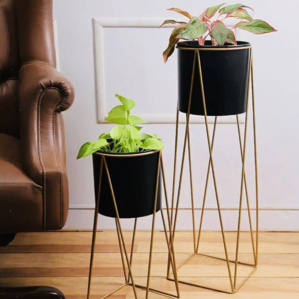 Black-Gold Planter Stand - Image 3