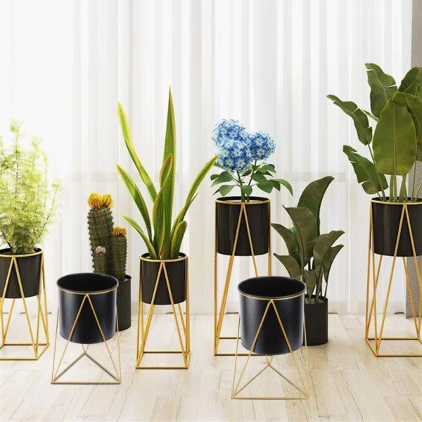 Black-Gold Planter Stand - Image 4