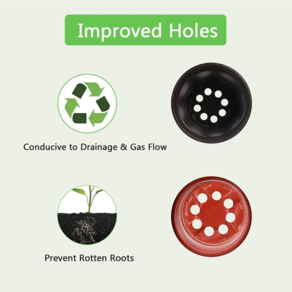 Plastic Plant Pots-Set of 10 - Image 5